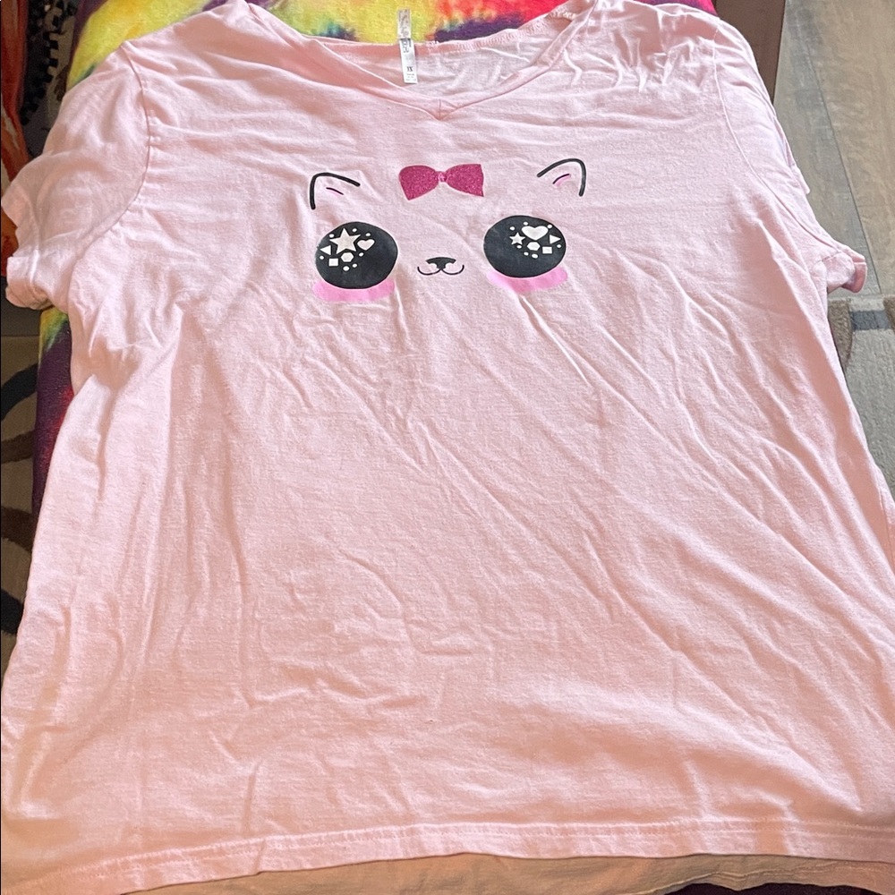 Pink top 3x pink tee shirt